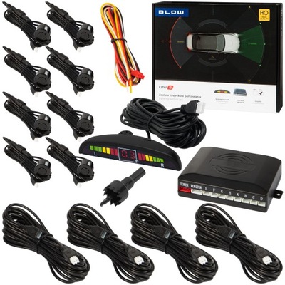 8X SENSORES RETROVISOR APARCAMIENTO BUZZER MONITOR JUEGO PARTE DELANTERA PARTE TRASERA NEGRAS  