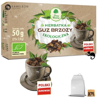 CHAGA HUBA guz brzozy BŁYSKOPOREK saszetki x25 50g