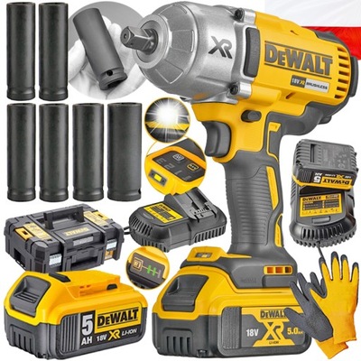 DEWALT UDAROWY RAKTAS AKUMULATOROWY : RATŲ DCF900 18V 5AH 1355NM + NASADKI 