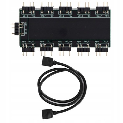 KONTROLER WENTYLATORÓW DO KOMPUTERA MODUŁ RGB PC MOD HUB 5V 3 PIN