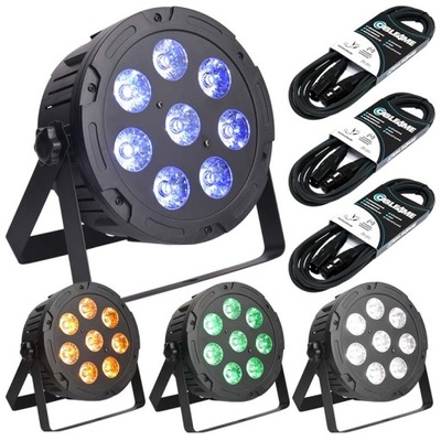 ZESTAW 4x REFLEKTOR SCENICZNY LAMPA LIGHT4ME QUAD PAR 8x10W MKII RGBW LED