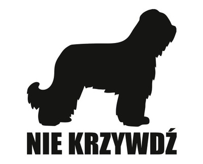 Naklejka Nie krzywdź | Briard owczarek francuski