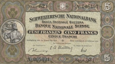 5 franków FUNF FRANKEN SZWAJCARIA 1951