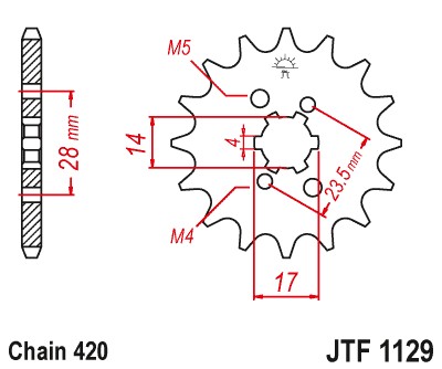 KRUMPLIARATIS PRIEKINĖ JTF1129-13 13Z DYDIS 420 