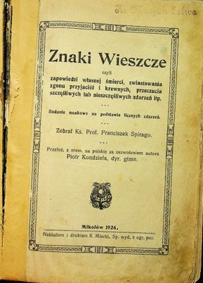 Znaki Wieszcze 1926 r.