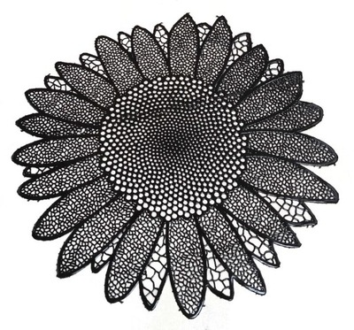 MATA PODKŁADKA NA STÓŁ 38 cm CZARNA Kwiat