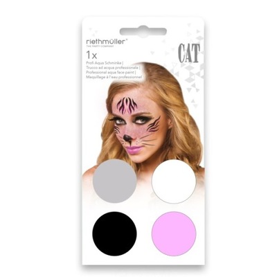 Zestaw farb do malowania twarzy - kot - 4 kolory
