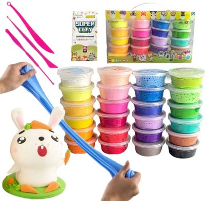 MAGICZNA PIANKOLINA PLASTELINA MASA PLASTYCZNA 24 KOLORY W PUDEŁKU