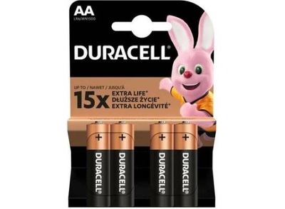 BATERIE ALKALICZNE DURACELL x4 AA/LR6, FR6 MN1500