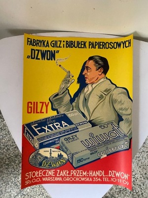 WARSZAWA DZWON GILZY WIWAT PLAKAT REKLAMOWY