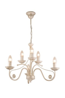 LAMPA WISZĄCA ŻYRANDOL ŚWIECZNIKOWY DO SALONU LAMKUR DONATO 22529 BIAŁY
