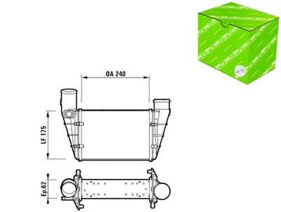 INTERCOOLER AUŠINTUVAS ORO ĮSIURBIMO AUDI A4 B5 A6 C5 VW PASSAT 