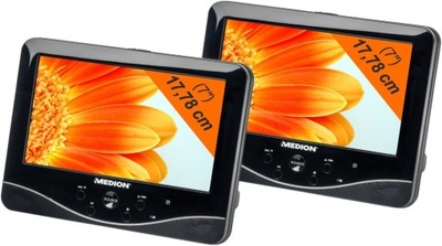 PRZENOŚNE DVD SAMOCHODOWE 2x LCD 7'' MD84106 XVID MPEG4 USB SD