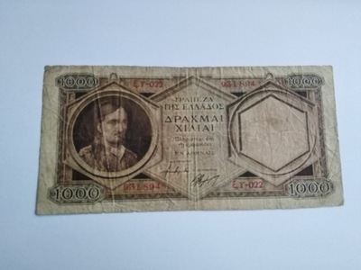 GRECJA 1000 DRACHMAI 1944 P172 (6712)