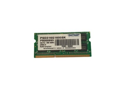 PAMIĘĆ RAM PATRIOT MEMORY 8GB DDR3 SODIMM PC3 12800S 1600MHz