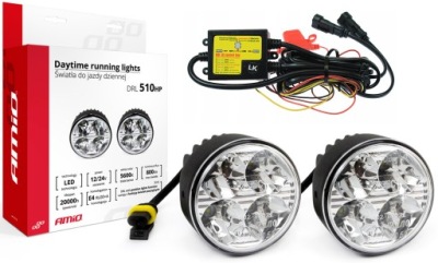Світло do рух dziennej led денні круглі drl 510 hp amio 12v / 24v +gr фото №1