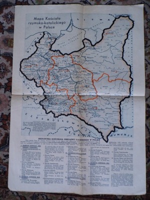 Mapa Kościoła rzymsko-katolickiego Polska do 1939