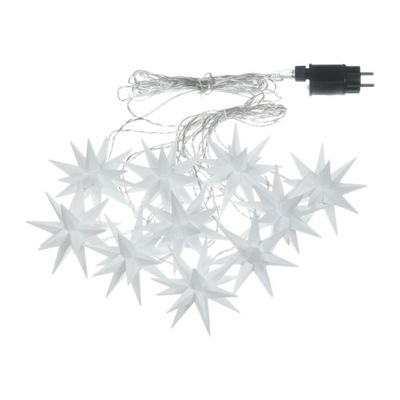 Łańcuch świetlny LED gwiazdki 10 szt 6,75 m biały