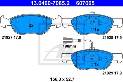 ATE 13.0460-7065.2 КОЛОДКИ ТОРМОЗНЫЕ ПЕРЕД FIAT BRAVO BRAVA MAREA Z ДАТЧИК