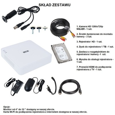 KAMERA DO DRZWI WIZJER JUDASZ HD 720p DETEKCJA RUCHU REJESTRATOR