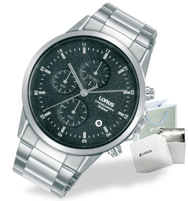 Klasyczny zegarek męski Lorus Chrono RM365HX9 WR100M +Box + Grawer gratis