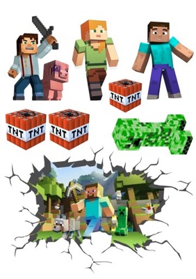 Wydruk Cukrowy A4 na tort PIXELE