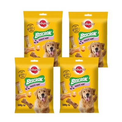 PEDIGREE Biscrok ciastka dla psa w kształcie kostek 4x200 g