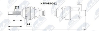 SEMI-EJE DE ACCIONAMIENTO FORD MONDEO I/II -00 /PRAWA/  