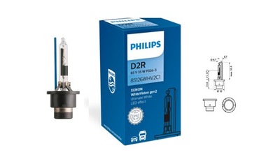 PHILIPS LEMPUTĖ XENONOWA D2R 85V/35W +120% 5000K PHILIPS WHITEVISION GEN2 