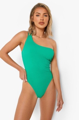 Boohoo zielony strój kąpielowy na jedno ramię 40