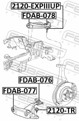 ПАЛЕЦЬ ВАЖЕЛЯ, ШАРНІР КРІПЛЕННЯ FEBEST 2120-EXPIIIUP