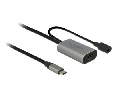 PRZEDŁUŻACZ USB-C M/F 3.1 5M CZARNY DELOCK