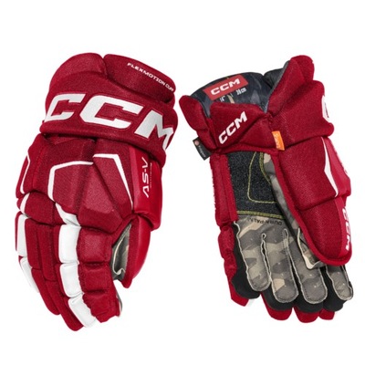 CCM Tacks AS-V SR 13" Red-White Rękawice hokejowe