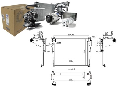 INTERCOOLER AUŠINTUVAS ORO ĮSIURBIMO EURO 6 MERCEDES ACTROS MP4 