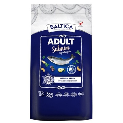 BALTICA SALMON HYPOALLERGENIC ML 12KG ŁOSOŚ ŚREDNIE RASY USZKODZONA