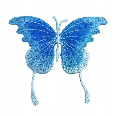 NASZYWKA Haftowana niebieski Motylek owad 8 cm