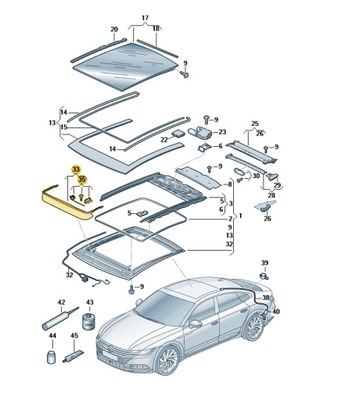 DEFLECTOR TECHO SOLAR VW CON 3G5877651  