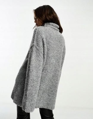 Asos Design esv sweter szary golf oversize S