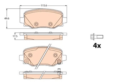 TRW КОЛОДКИ ТОРМОЗНЫЕ ЗАД FIAT 500X JEEP COMPASS RENEGADE 1.0-2.0D