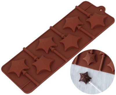 Foremka silikon LIZAKI czekolada gwiazda patyczki