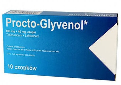 Procto-Glyvenol czopki na hemoroidy 10 szt import