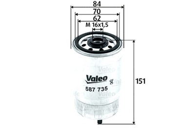 VALEO FILTRO COMBUSTIBLES - DIESEL HYUNDAI IX20 1.4 DIESEL 10 2010-  