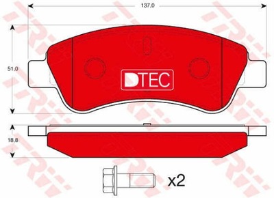 КОЛОДКИ ГАЛЬМІВНІ ПЕРЕД TRW GDB1463DTE