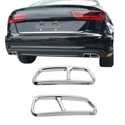 Накладки насадки глушителя do audi a6 c7 2012-2018 фото №1