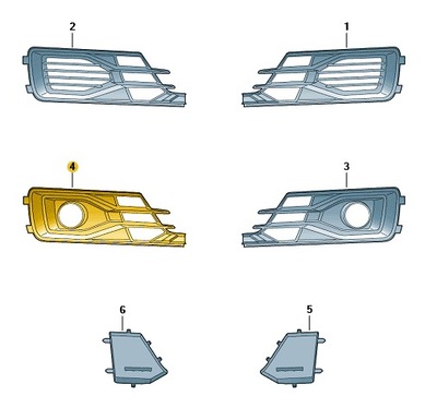 Заглушка решітка zderz права перед audi a6 c7 polif фото №1