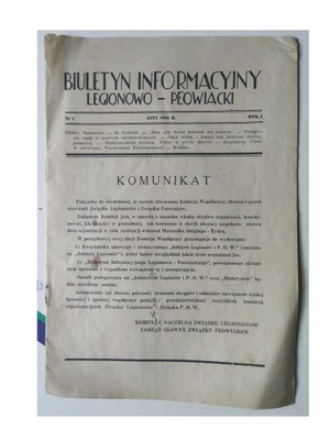 BIULETYN INFORMACYJNY LEGIONOWO-PEOWIACKI NR.1 1938