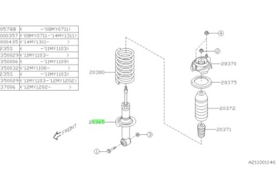 Амортизатор subaru wrx sti оригинальный номер 20365fg510 фото №1