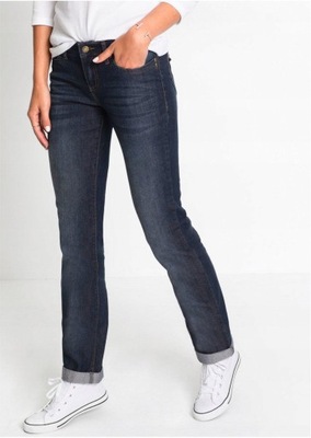 ZE STRETCHEM MID WAIST 46 3H2C06 BONPRIX JEANSY NIEBIESKIE