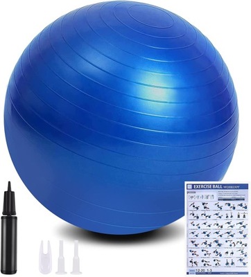 Piłka klasyczna Fitness 65 cm niebieska