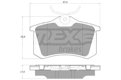 TOMEX BRAKES ZAPATAS DE FRENADO PEUGEOT 207 06-12 PARTE TRASERA  